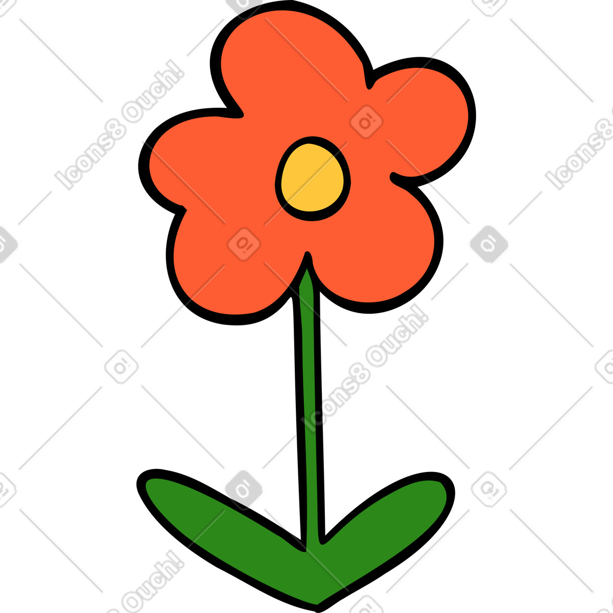 Ilustración Flor en estilo Comic a descargar en PNG y SVG