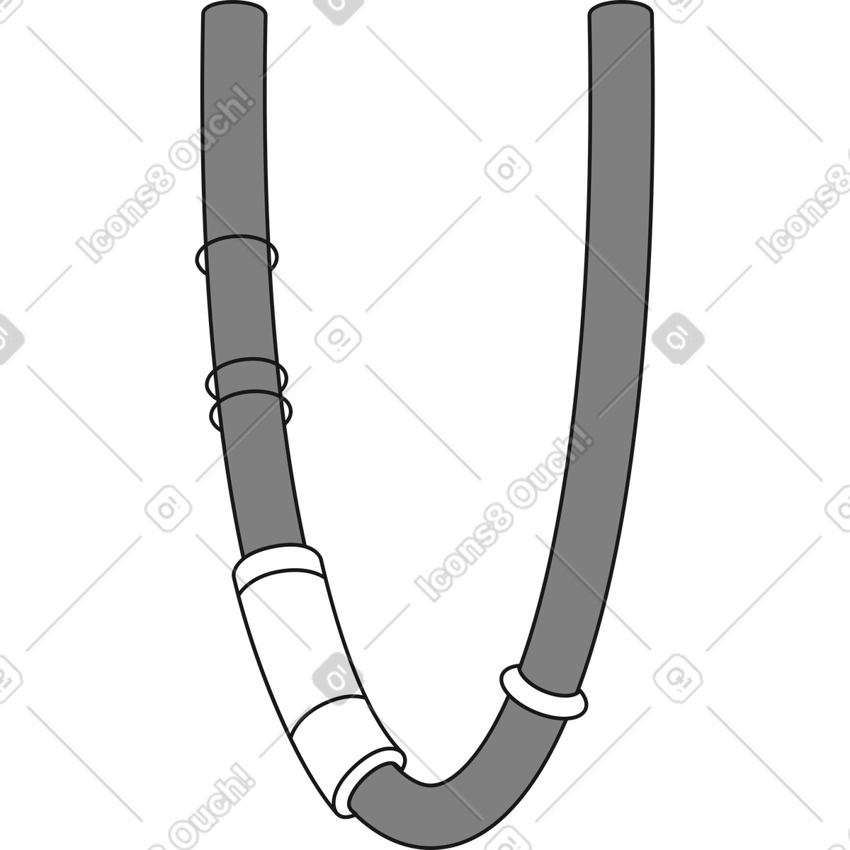 Minimal necklace string with decorative beads for fashion accessory illustrazione in stile Futuristic scarica in PNG, SVG