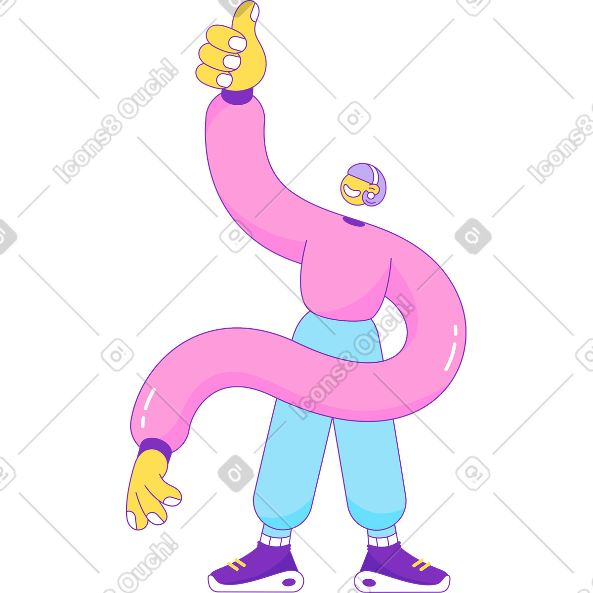 Girl with glasses nerdy character illustration clipart with clean outlines