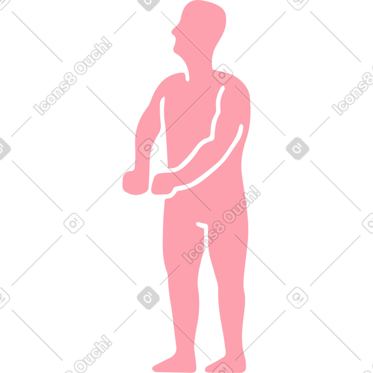 Pink man silhouette illustration in PNG, SVG