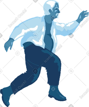 Old man jumping side view PNG, SVG