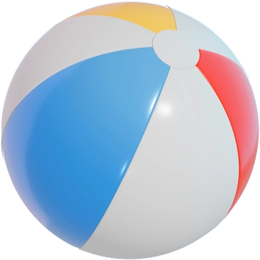 A colorful beach ball - 3D Holidays style illustration