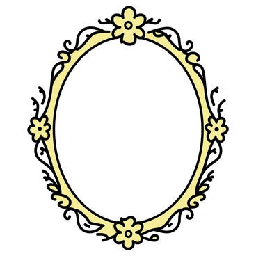 A large gilded mirror with an ornate frame. The frame is embellished with intricate Art Nouveau floral patterns, featuring swirling vines and delicate flowers. The surface of the mirror reflects light, accentuating the richness of the gold. The floral designs wrap around the edges, creating a sense of elegance and sophistication. The overall composition highlights the luxurious nature of the mirror, showcasing its detailed craftsmanship and ornamental beauty.