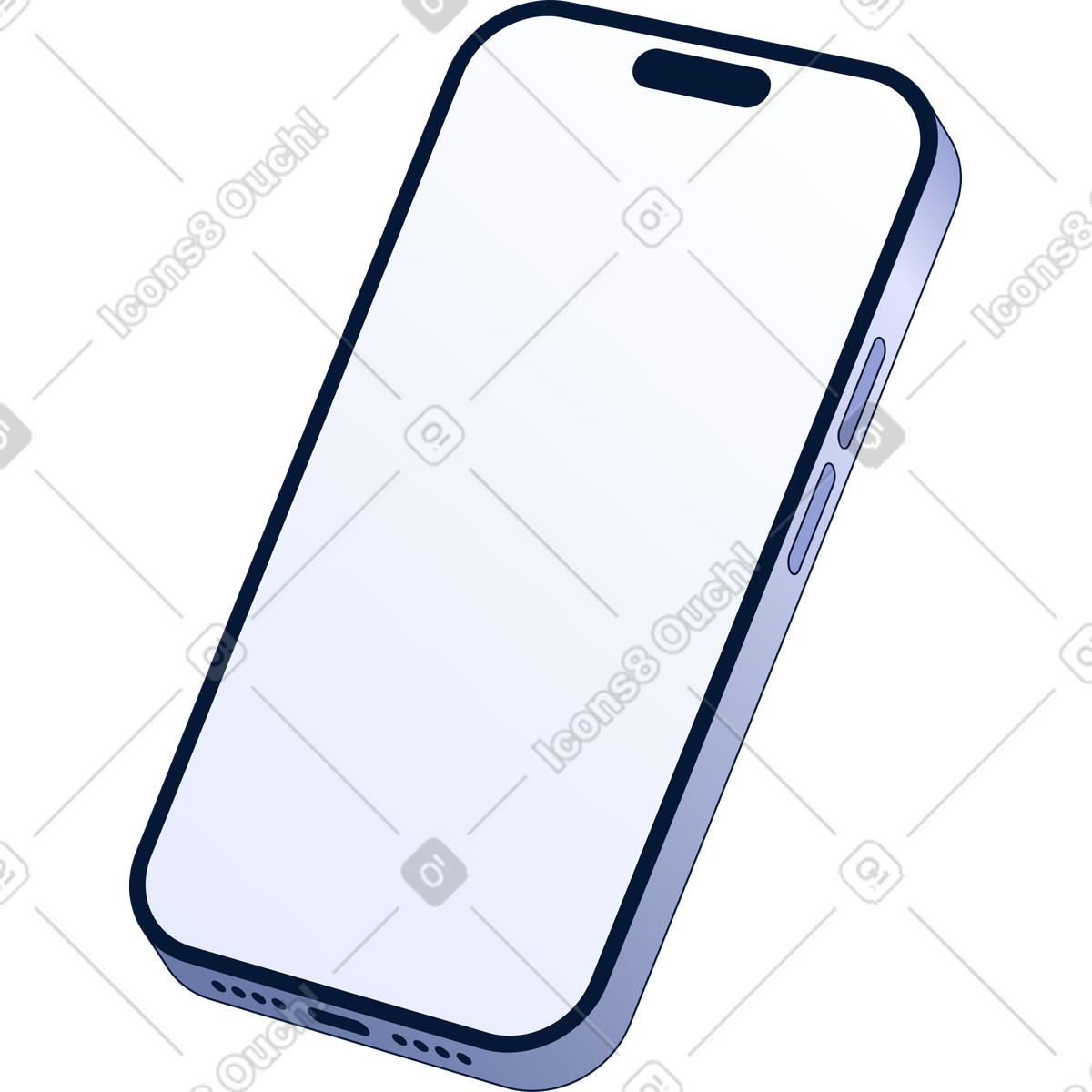 Smartphone illustration featuring various clipart styles in PNG SVG GIF
