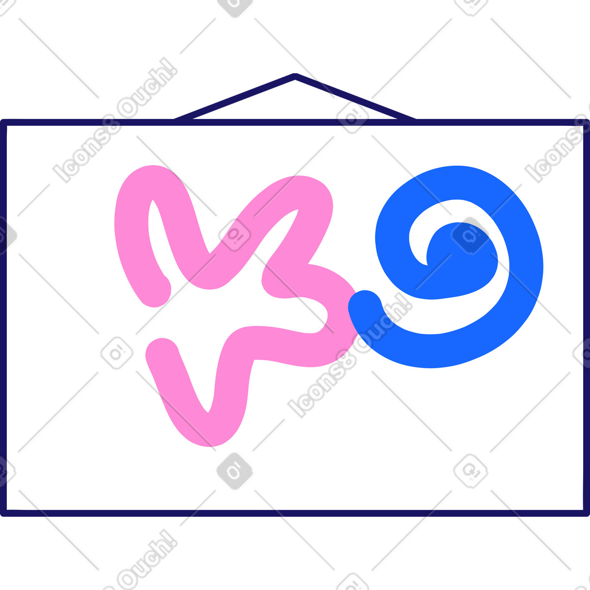 Poster mit einer kinderzeichnung-Illustration im Matey-Stil als Download in PNG, SVG