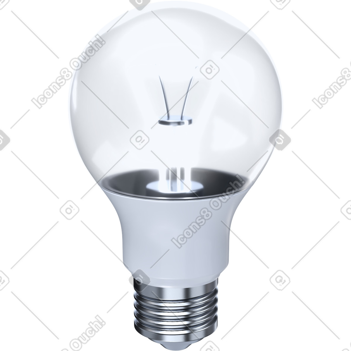 Light bulb, innovation idea symbol, creative energy concept illustration in 3D Pro style download in PNG, SVG