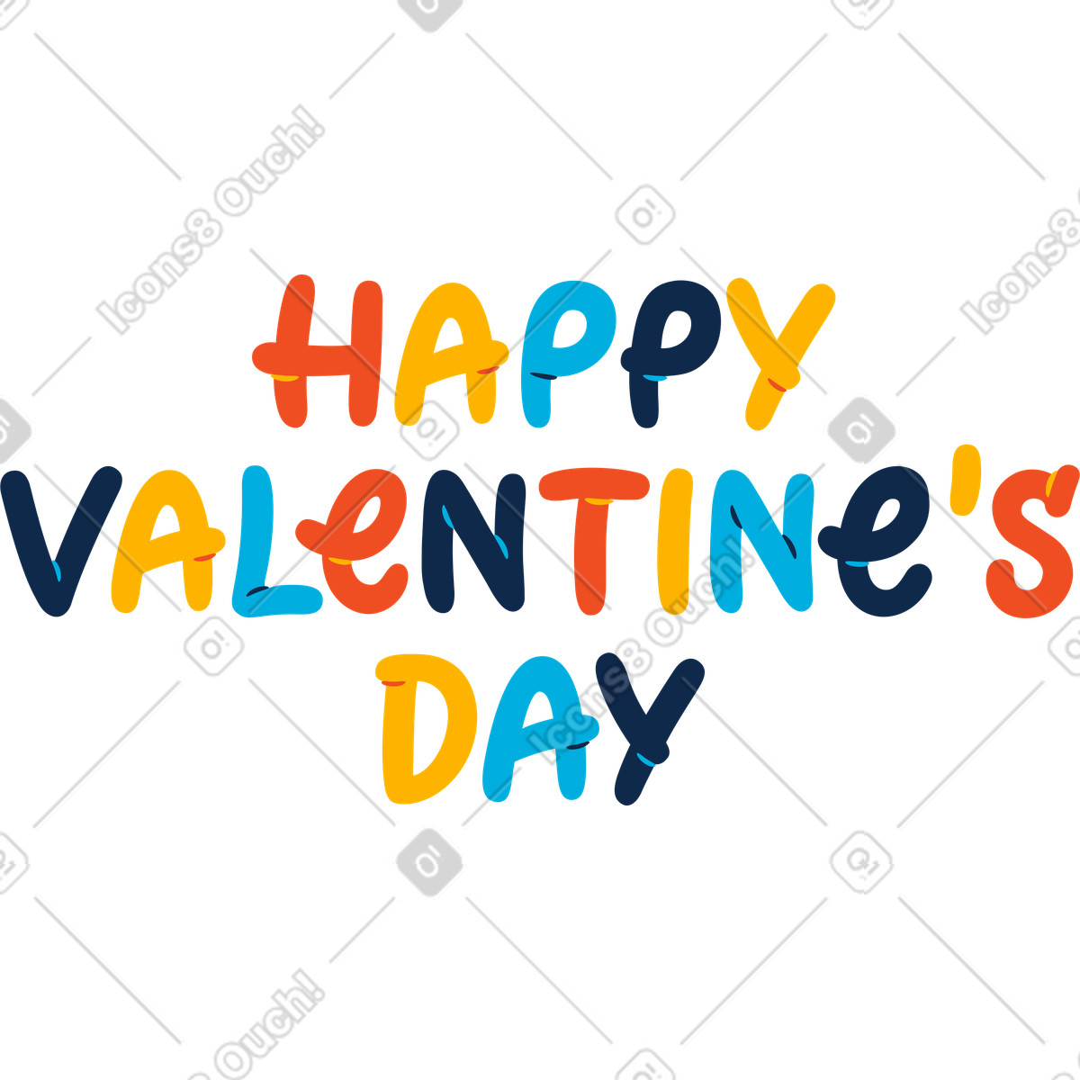 Ilustración Lettering happy valentine's day en estilo Flame a descargar en PNG y SVG