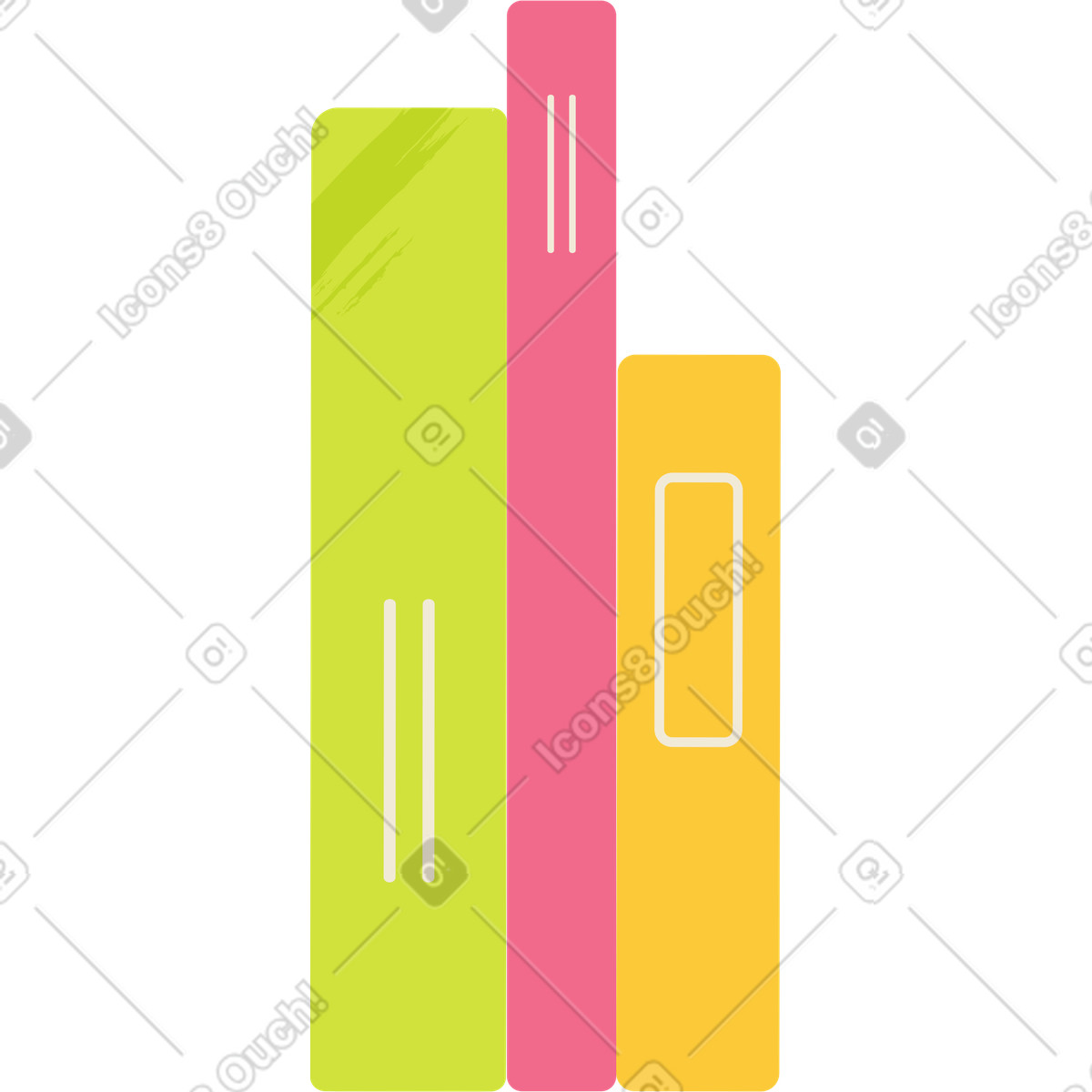 Tre libri illustrazione in stile Juicy scarica in PNG, SVG