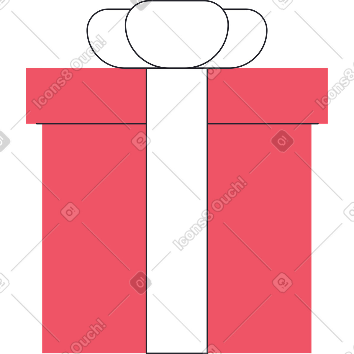 下载 Boba 风格的 带蝴蝶结的礼品盒 插画，支持 PNG、SVG 格式