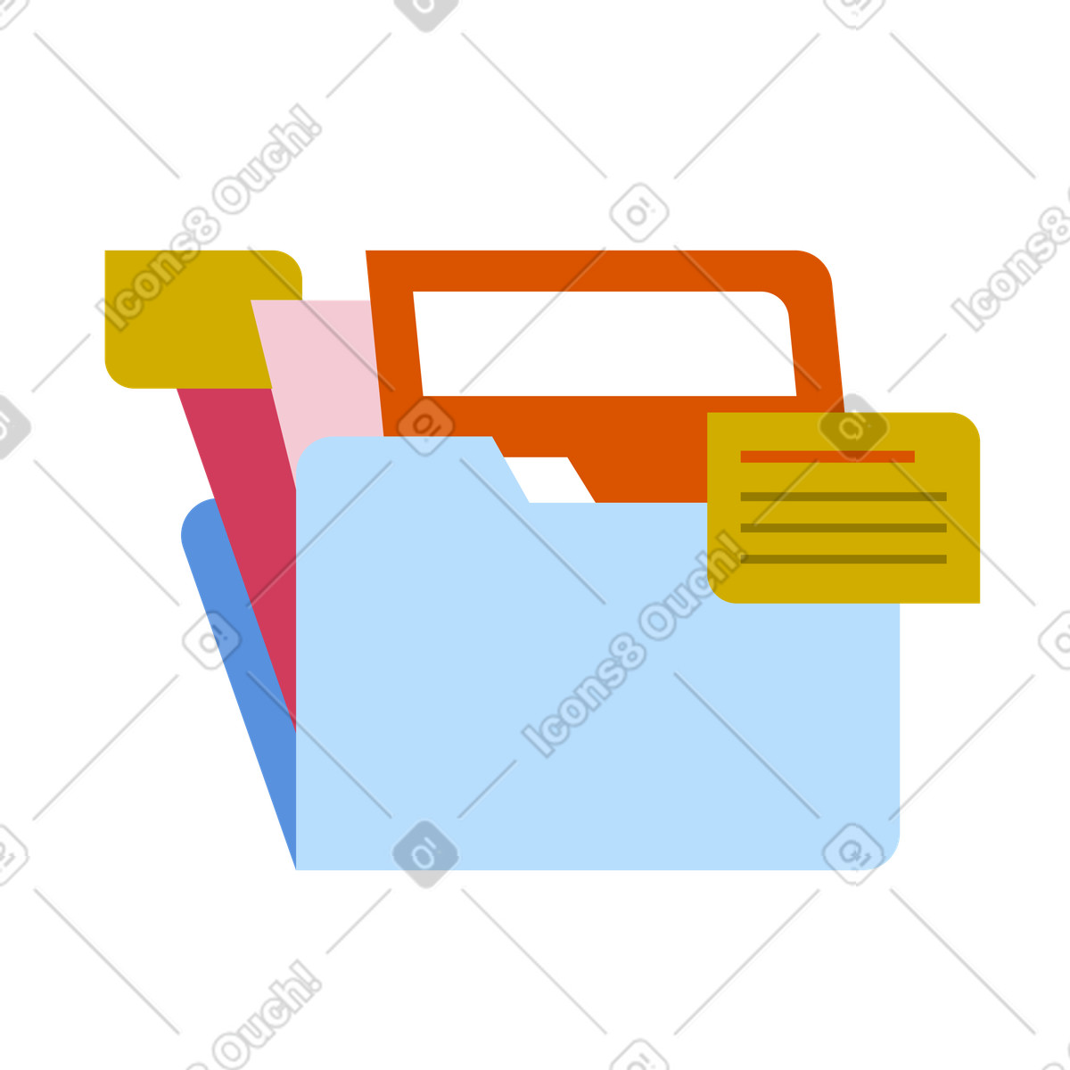 Office folder with documents illustration in Vector style download in PNG, SVG