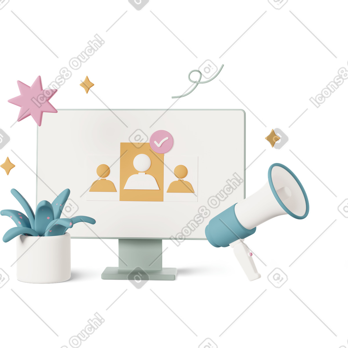 Ilustração de Searching for best candidate em no estilo 3D Casual life para baixar em PNG, SVG