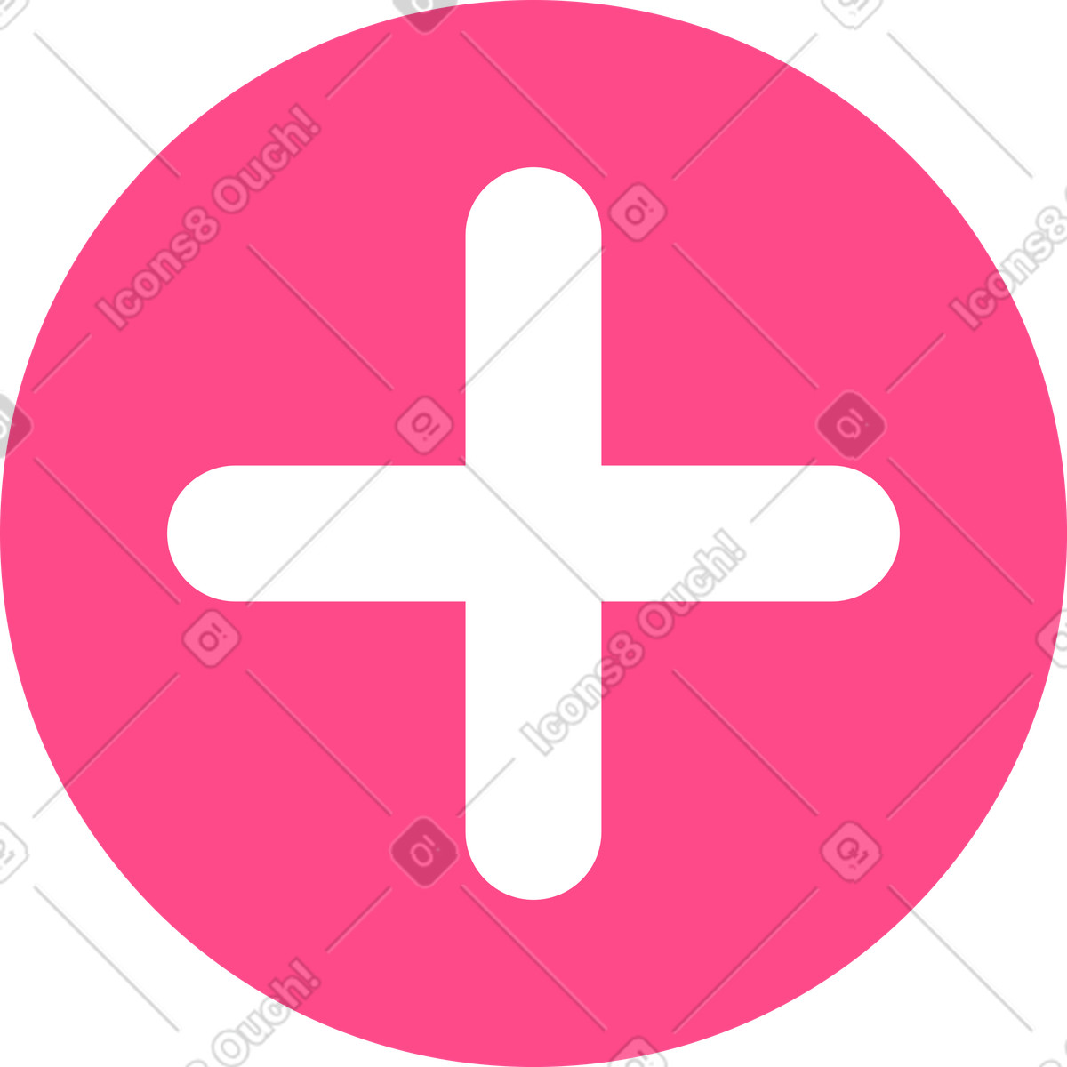Illustration Pink circle with white plus dans le style Space à télécharger aux formats PNG, SVG