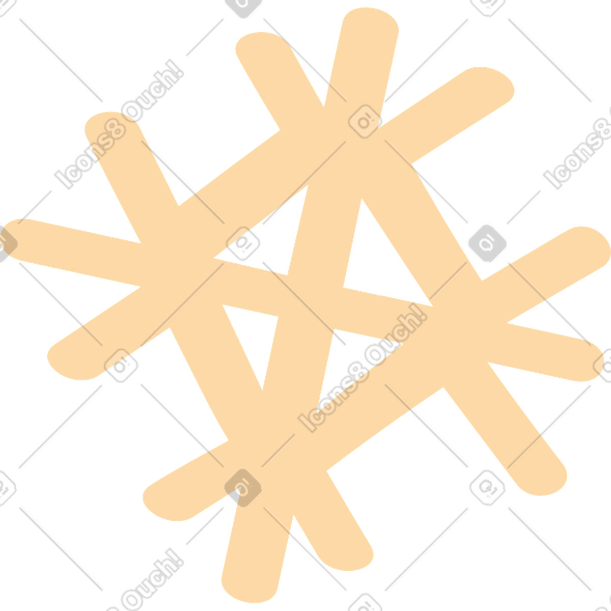 Illustration Flocon de neige dans le style Woof à télécharger aux formats PNG, SVG
