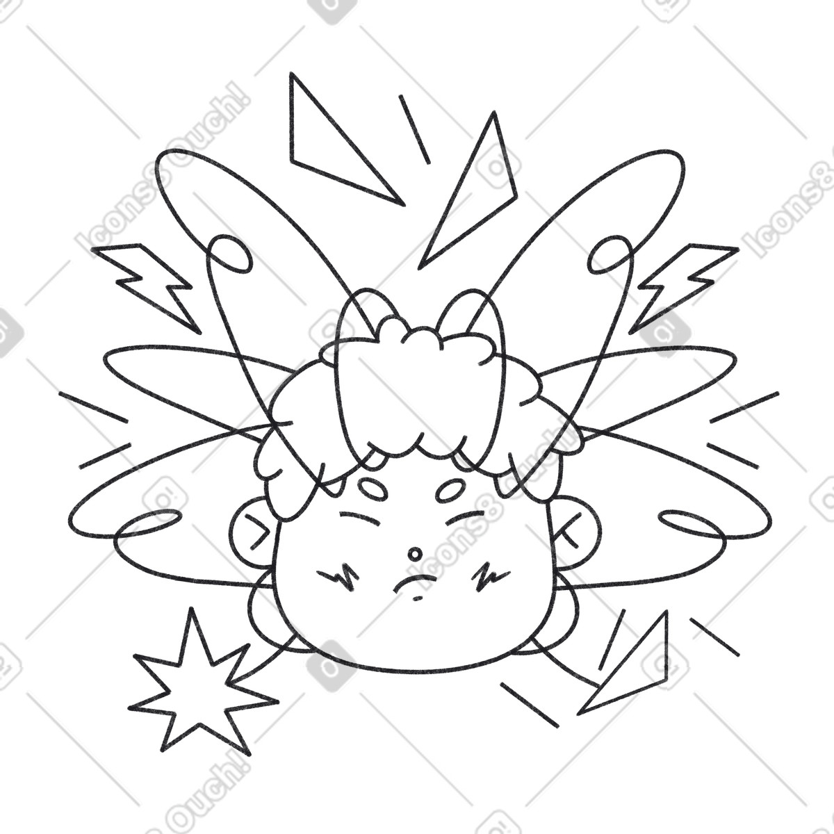 Ilustração de O homem está insatisfeito e sente raiva em no estilo Bonbon Line para baixar em PNG, SVG