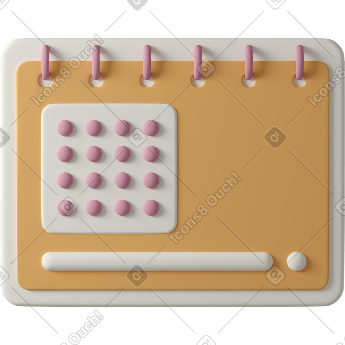 Ilustração de Orange calendar em no estilo 3D Casual life para baixar em PNG, SVG
