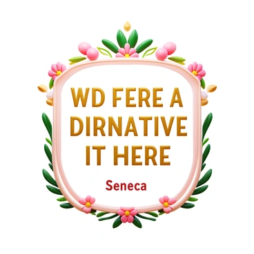 An inspirational quote from Seneca in elegant typography. The quote is surrounded by decorative elements such as intricate floral patterns and ornate borders. The color scheme includes soft pastels and gold accents to enhance the visual appeal. The overall composition presents a harmonious balance between the text and the decorative details, creating an inviting and motivational atmosphere.