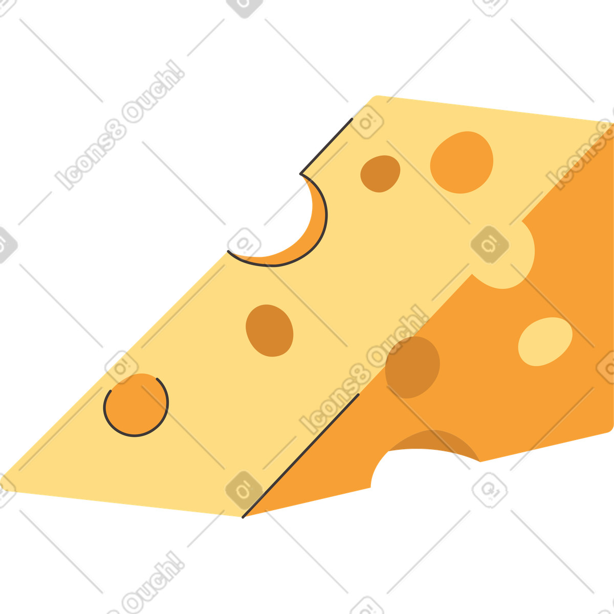 Cheese illustration in Dizzy style download in PNG, SVG
