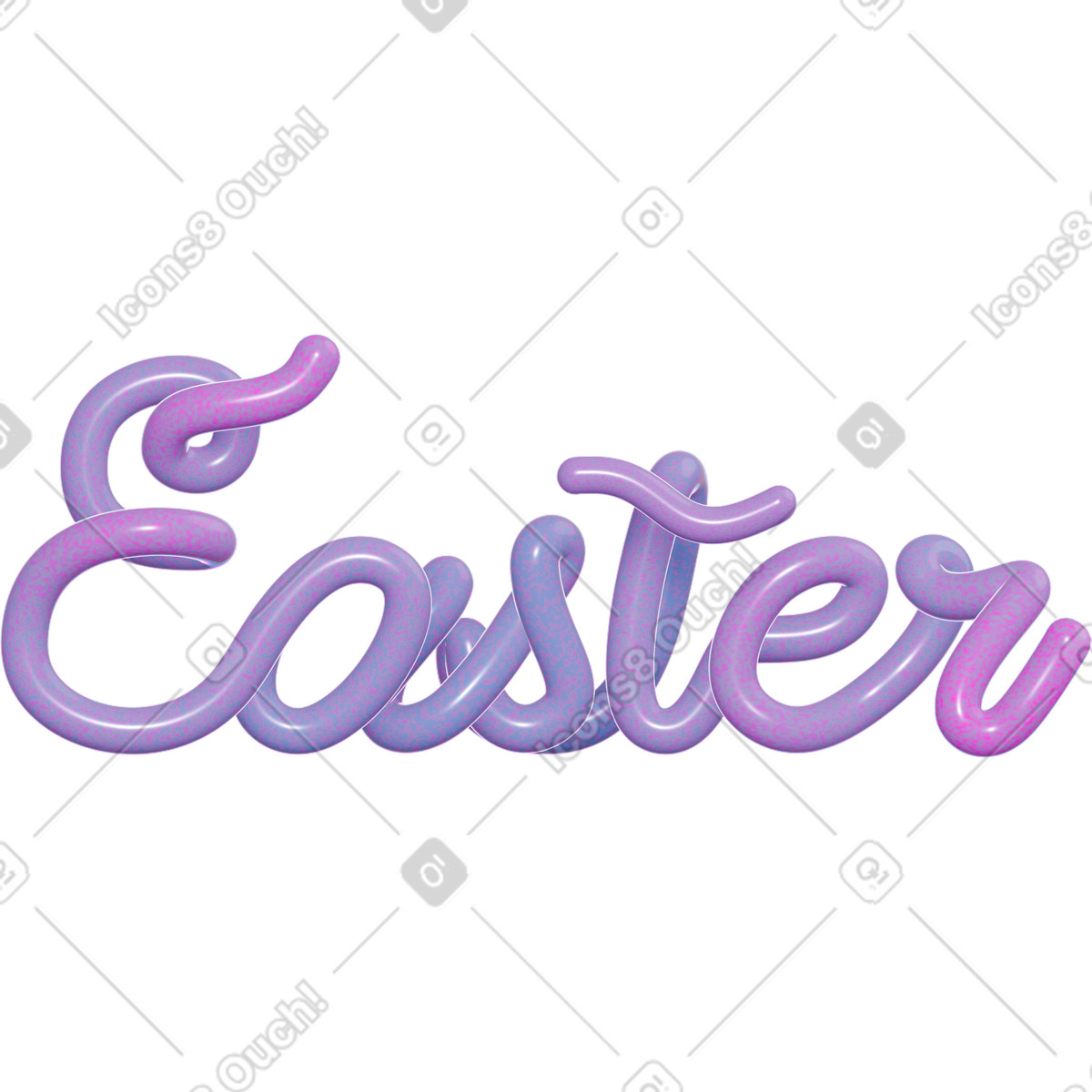 Lila ostern schriftzug-Illustration im 3D Holidays-Stil als Download in PNG, SVG