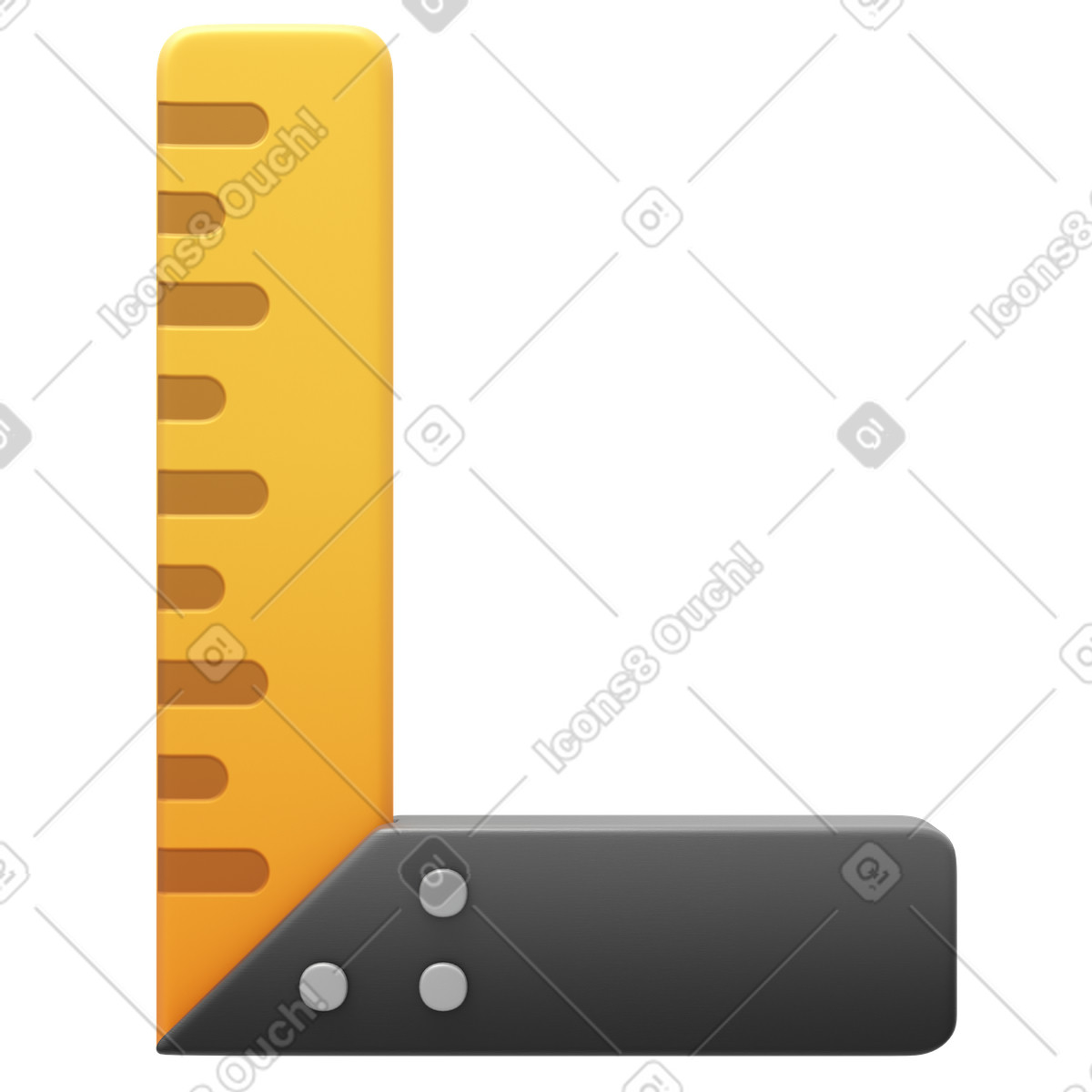 Ilustración Construction carpenter ruler en estilo 3D Fluency a descargar en PNG y SVG