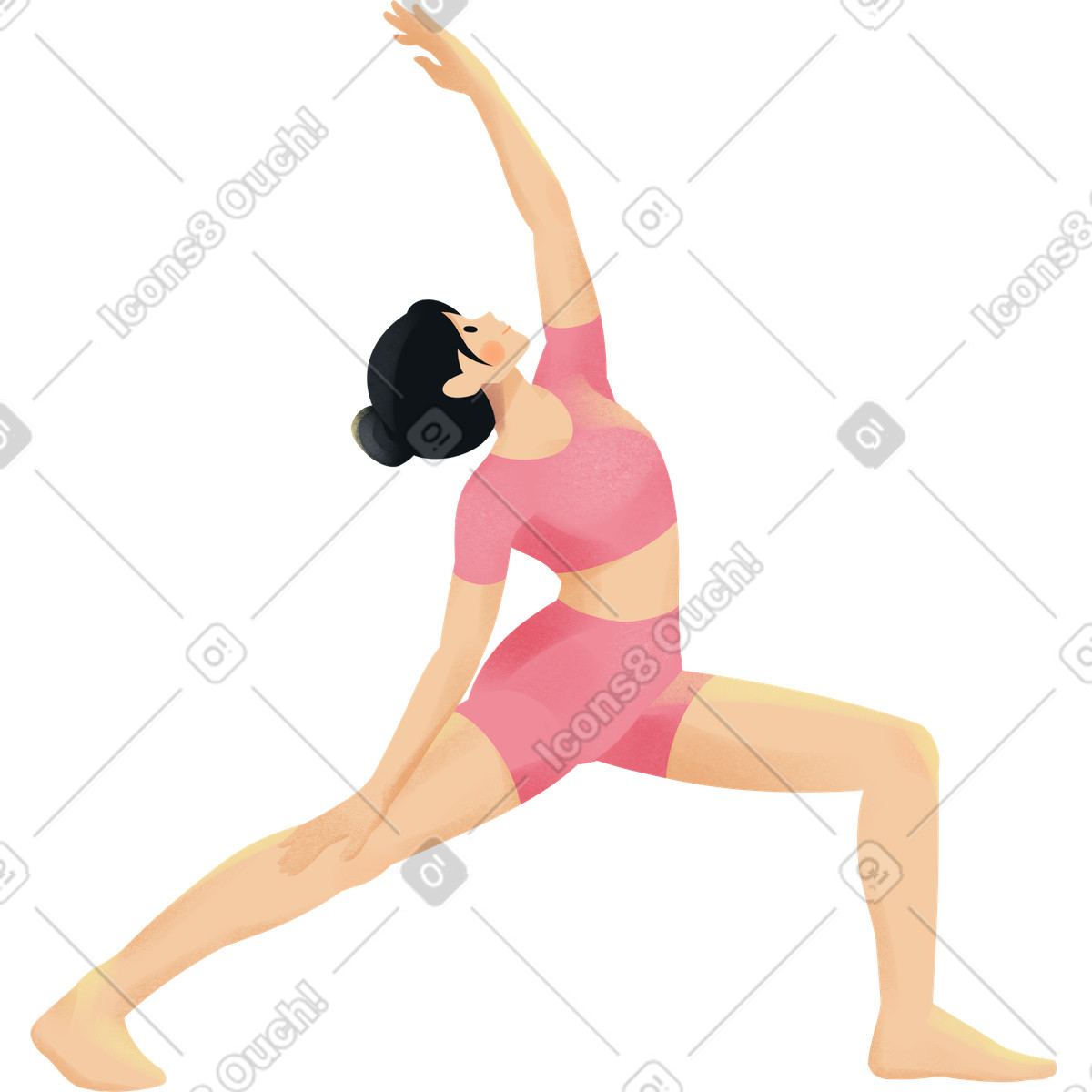 Ilustração de Jovem mulher fazendo exercício em no estilo Shine para baixar em PNG, SVG