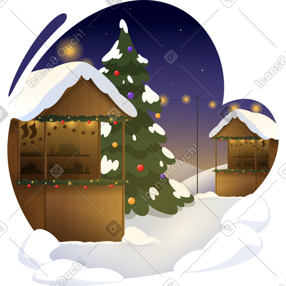 Winter background illustration in Vivid style download in PNG, SVG
