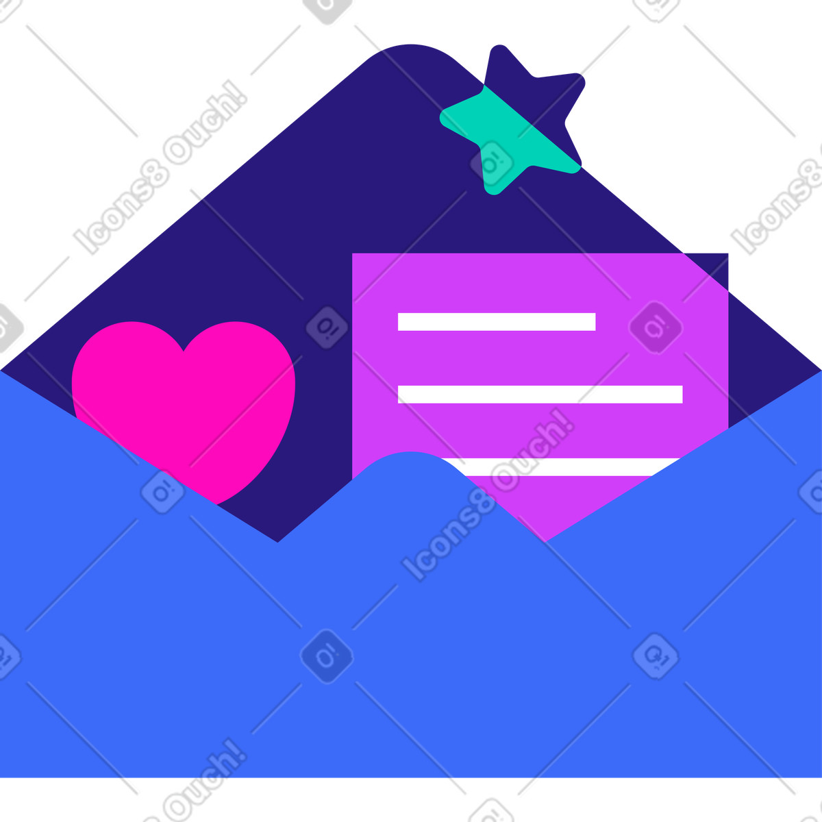 Ilustração de Envelope com letra em no estilo Basic para baixar em PNG, SVG
