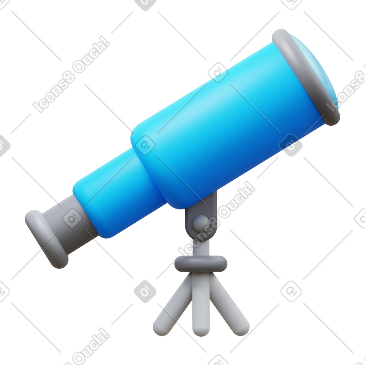3D Fluency スタイルの Telescope のイラストをPNG、SVG形式でダウンロード