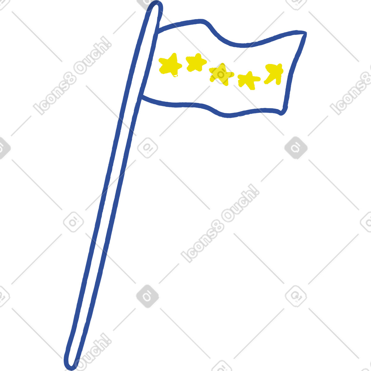 Flag with stars illustration in Lime style download in PNG, SVG