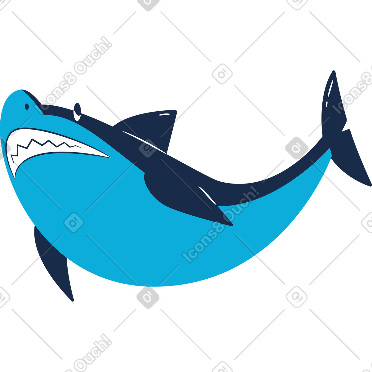 Illustration Requin souriant dans le style Flame à télécharger aux formats PNG, SVG