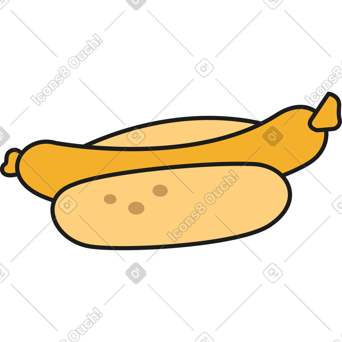 Hot dog illustrazione in stile Rubber scarica in PNG, SVG