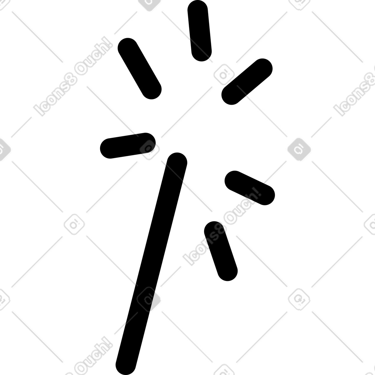 下载 Notion Line Art 风格的 Sparkler firework handheld stick emitting bright golden sparks night 插画，支持 PNG、SVG 格式