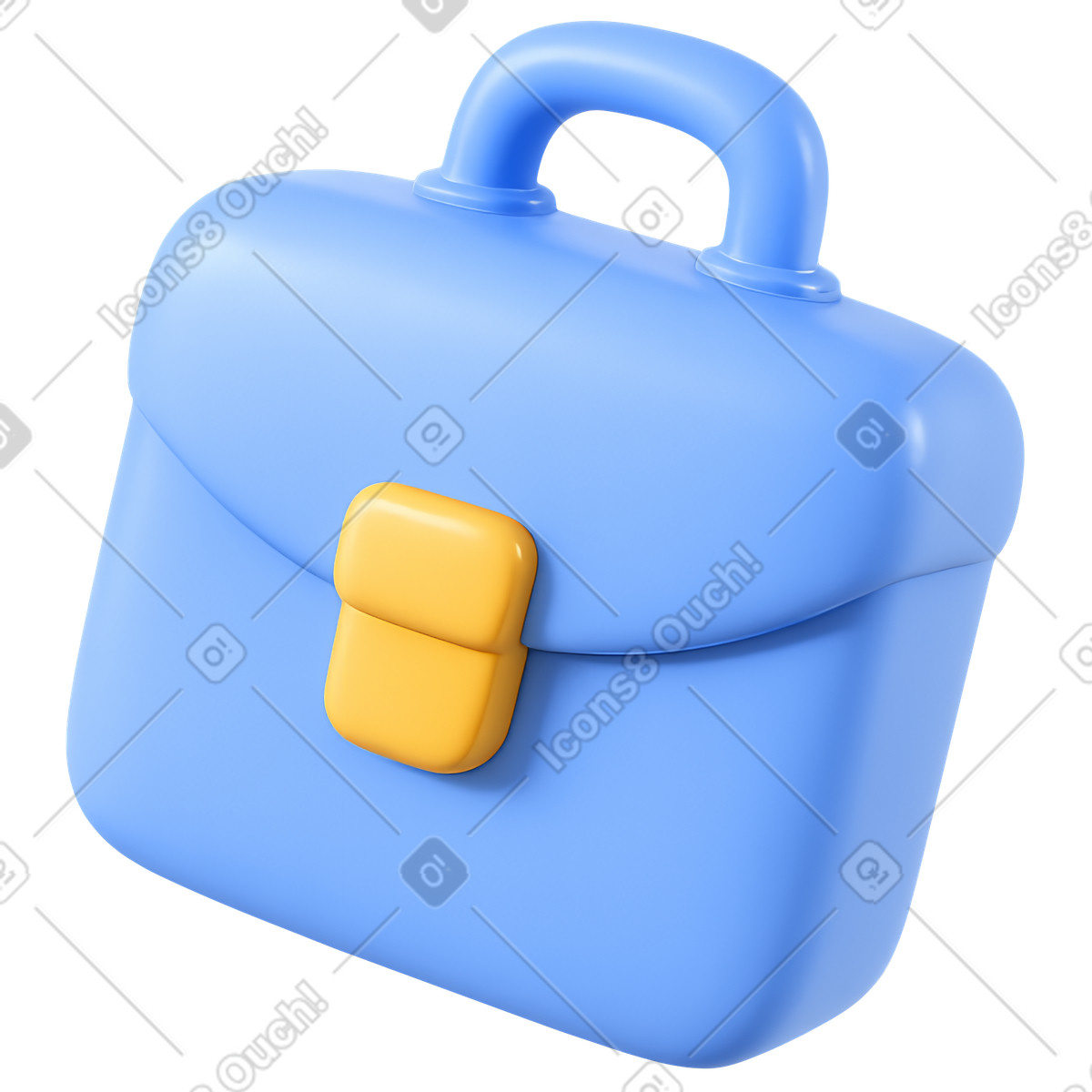 Blue plastic briefcase illustration in 3D Cutie style download in PNG, SVG