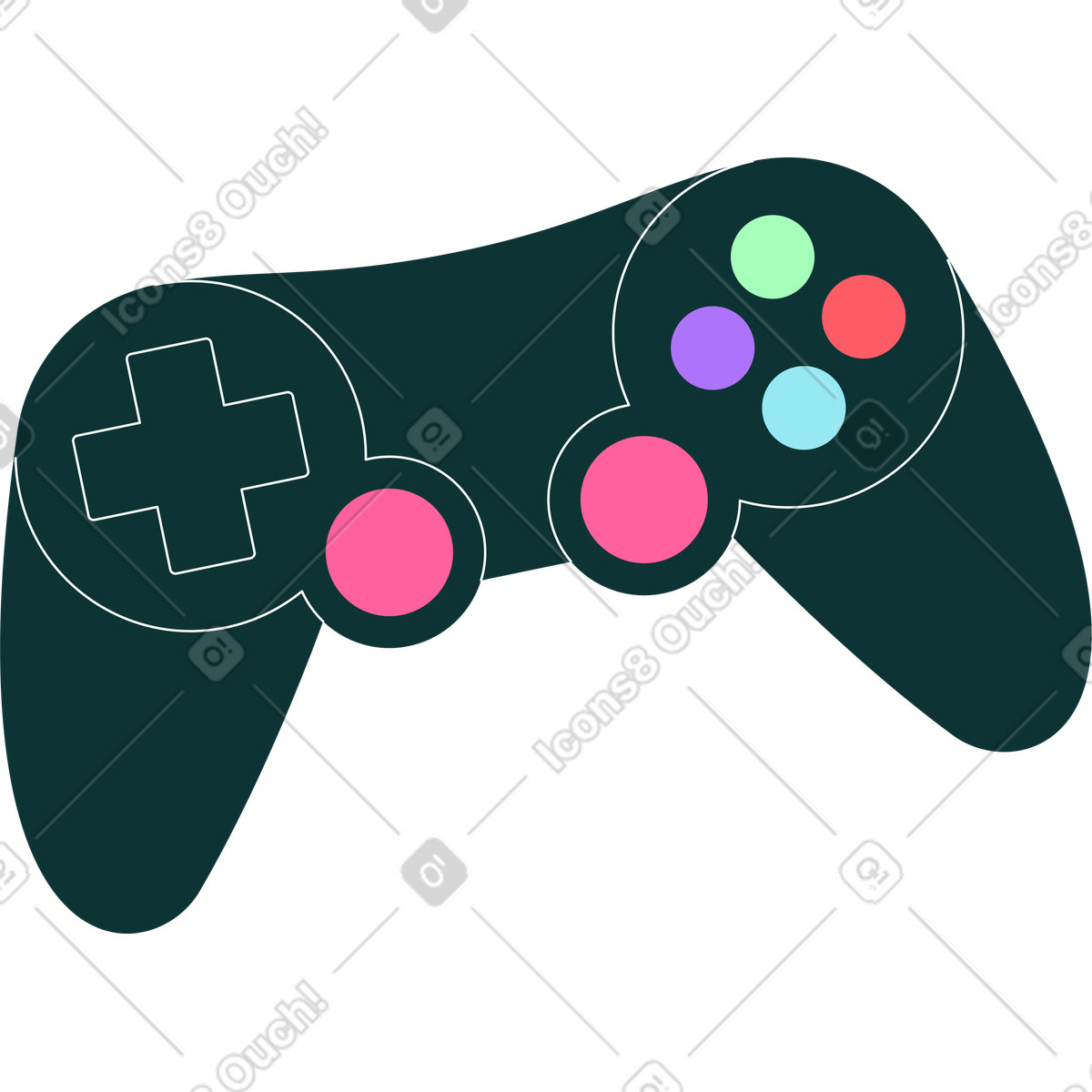 Game controller illustration in Florid style download in PNG, SVG