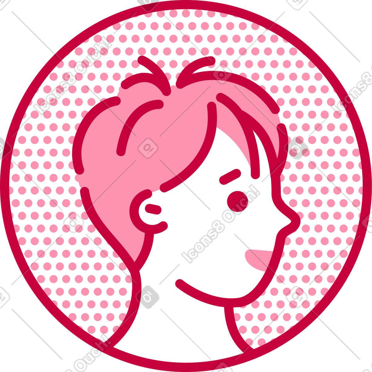 Mann avatar symbol rosa seitenansicht-Illustration im Natty-Stil als Download in PNG, SVG
