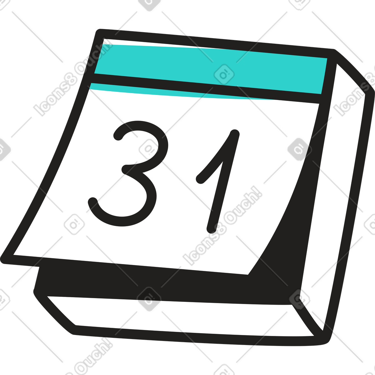 Calendario a strappo illustrazione in stile Little scarica in PNG, SVG