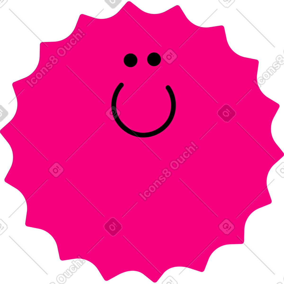 Happy face illustration in Giggle style download in PNG, SVG