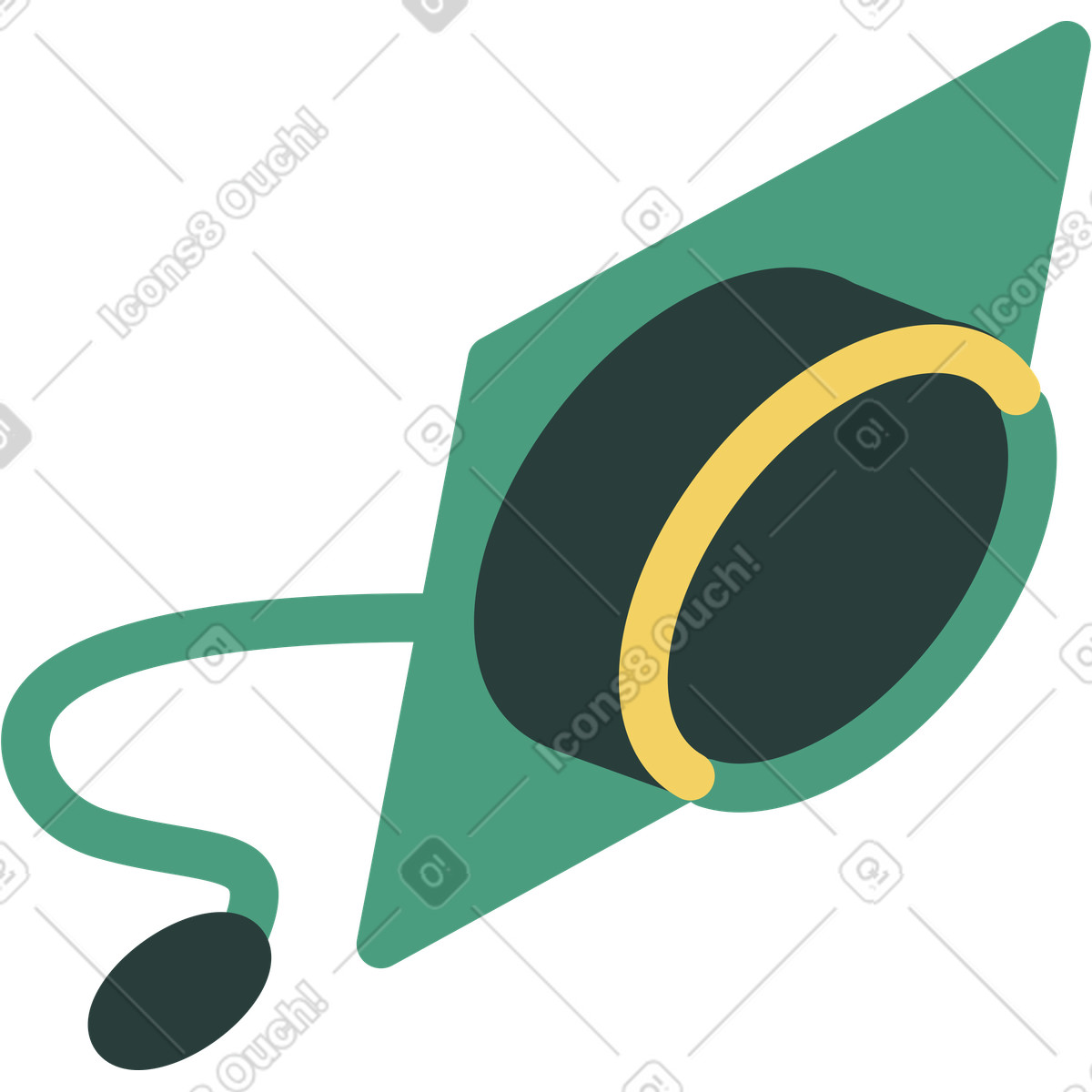 Cappello da studente illustrazione in stile Macaroni scarica in PNG, SVG