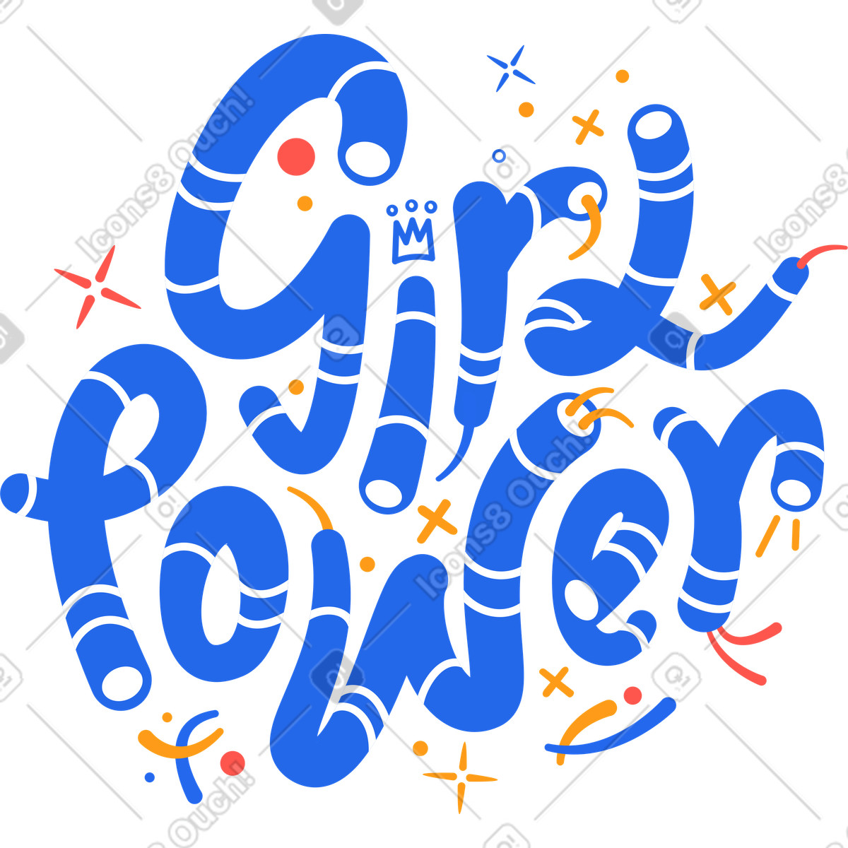 Potere della ragazza illustrazione in stile Kingdom scarica in PNG, SVG