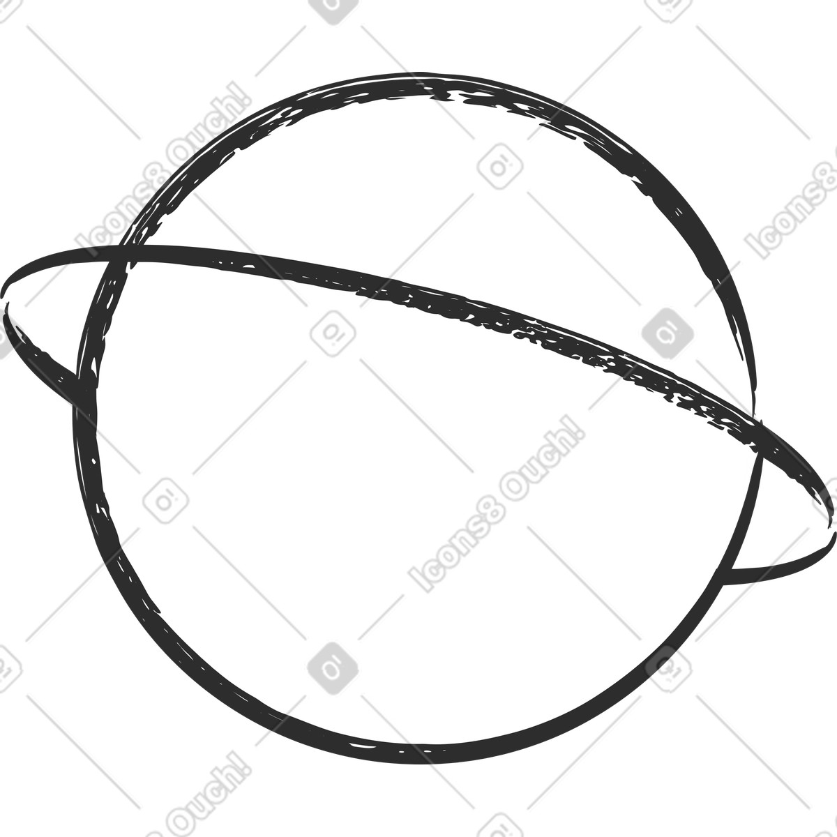 Planet-Illustration im Graphite-Stil als Download in PNG, SVG
