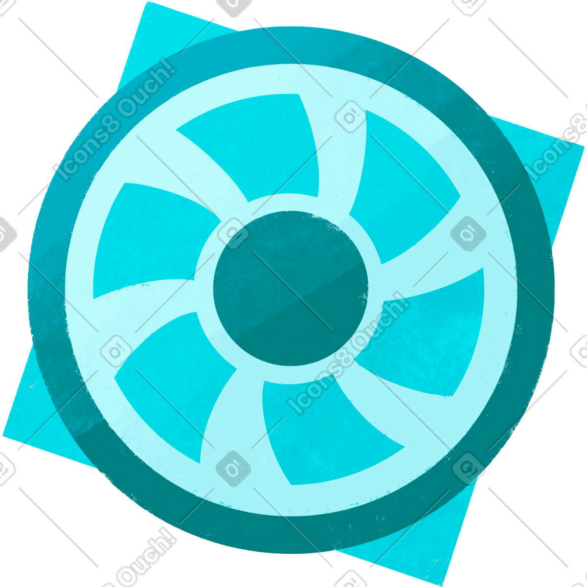 Иллюстрация Blue laptop fan в стиле Bonbon — скачать в форматах PNG, SVG