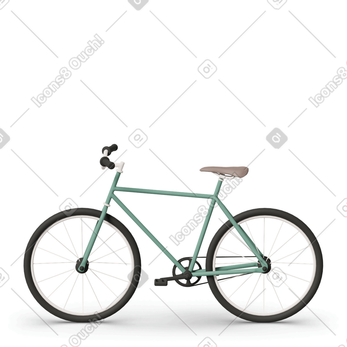 Ilustração de Green bike em no estilo 3D Casual life para baixar em PNG, SVG