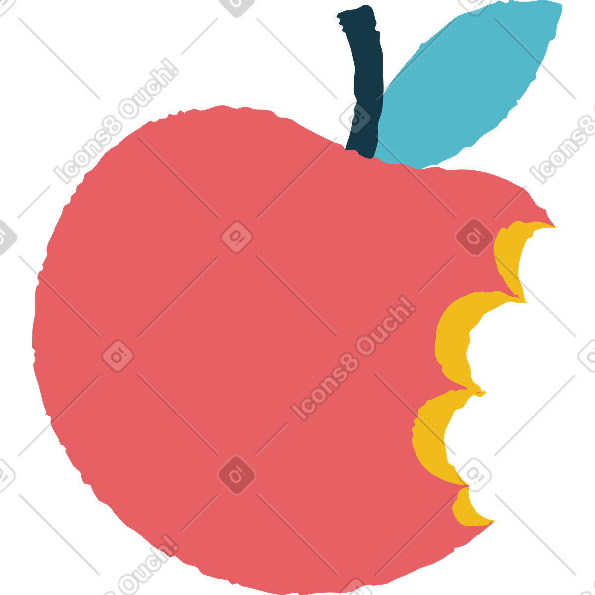 Illustration Pomme dans le style Flamenco à télécharger aux formats PNG, SVG