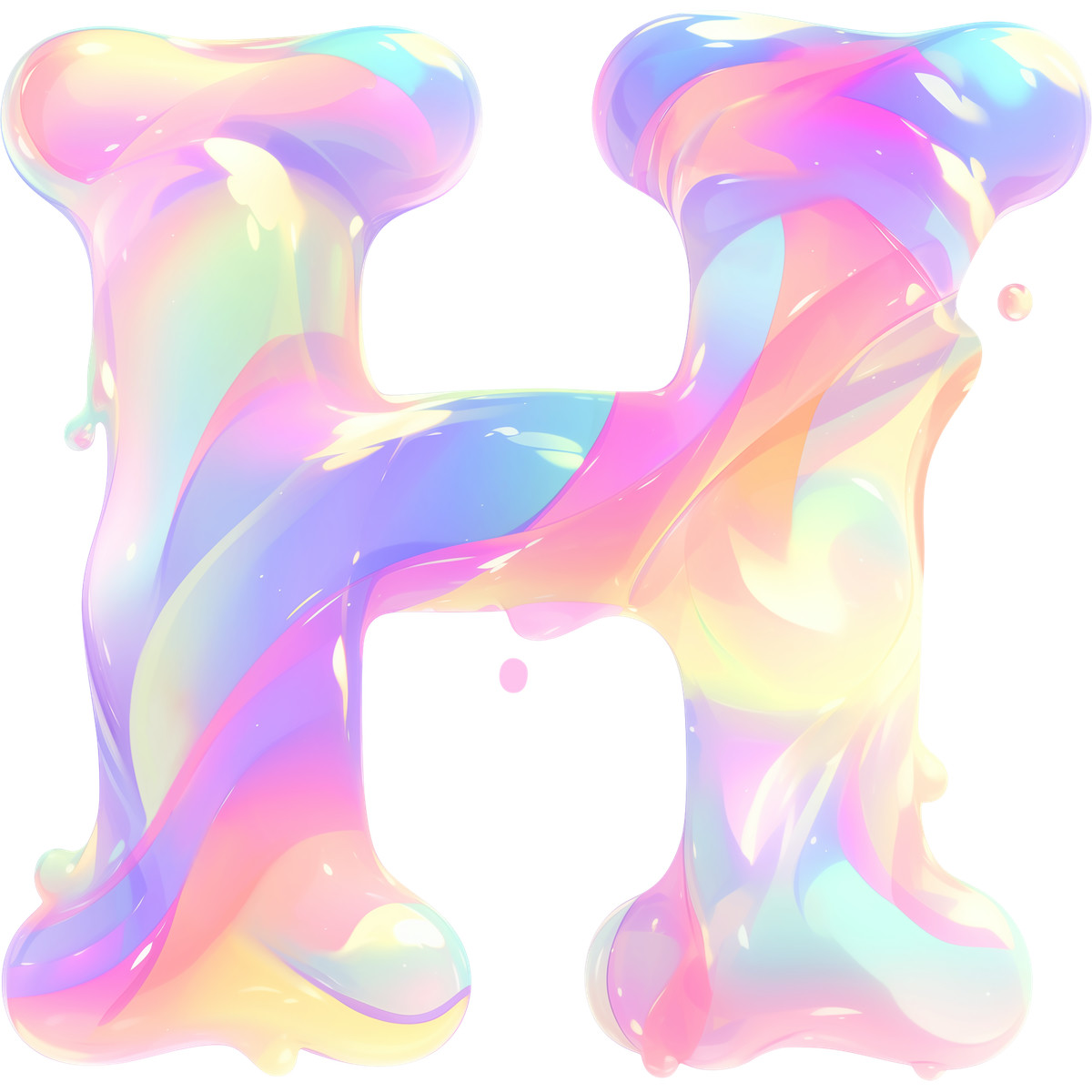 Fluid 스타일의 문자 h 일러스트레이션 PNG, SVG 다운로드