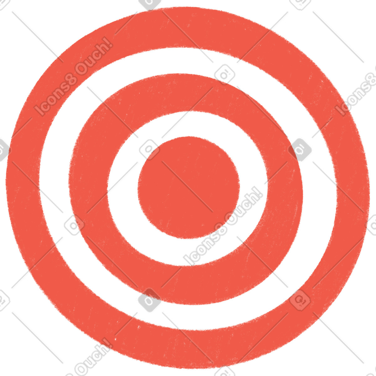 Ilustración Objetivo rojo y blanco en estilo Tutti a descargar en PNG SVG