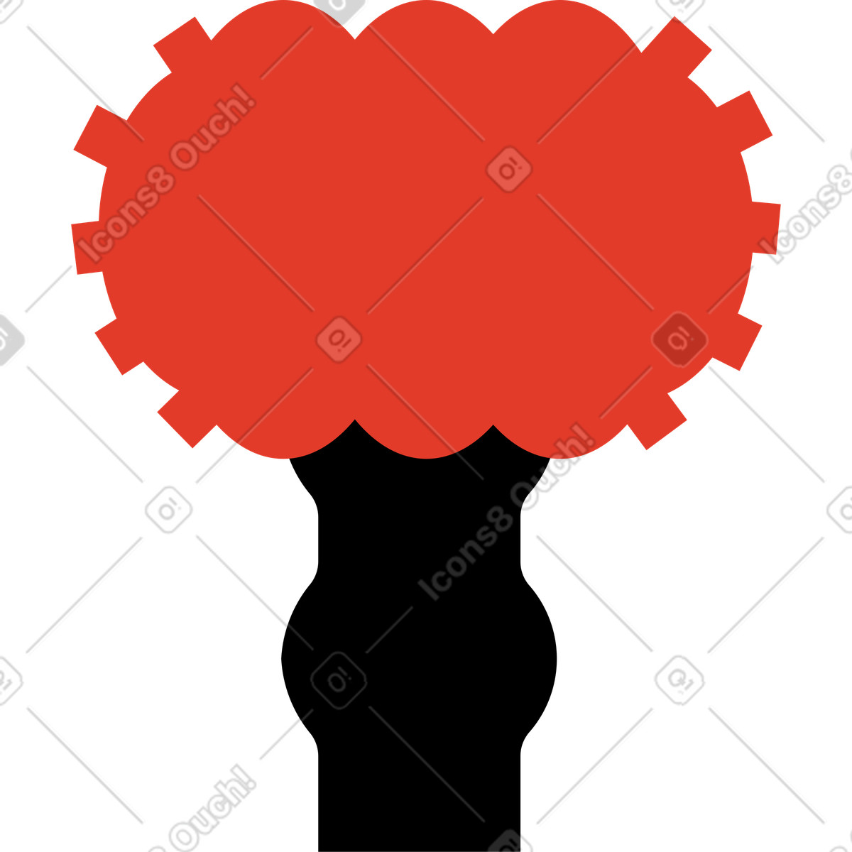 Cactus illustration in Burgundy style download in PNG, SVG