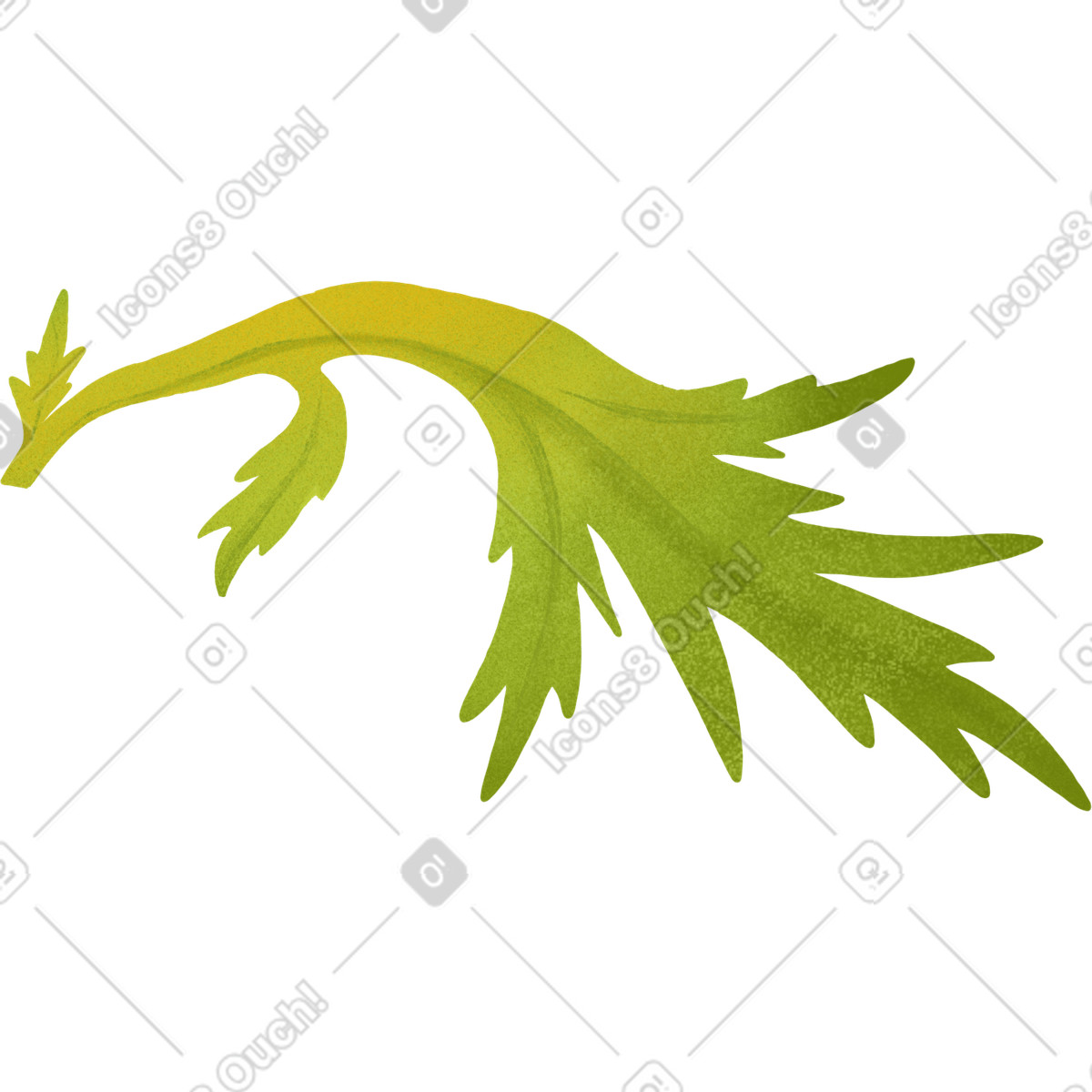 Floral スタイルの Big green poppy leaf のイラストをPNG、SVG形式でダウンロード
