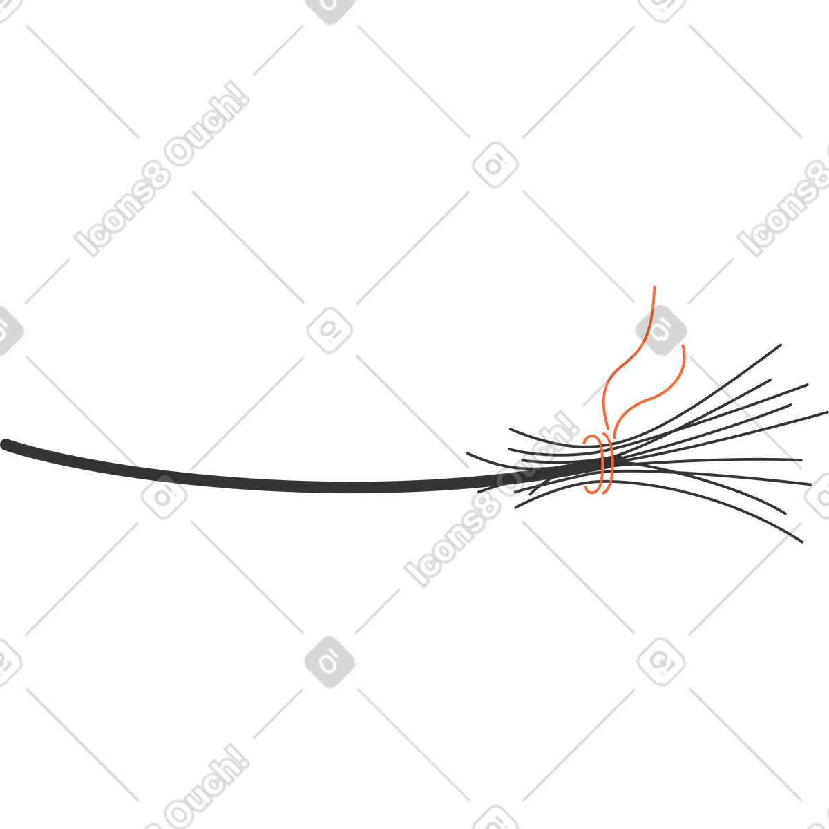 Ilustração de Vassoura em no estilo Crayon para baixar em PNG, SVG