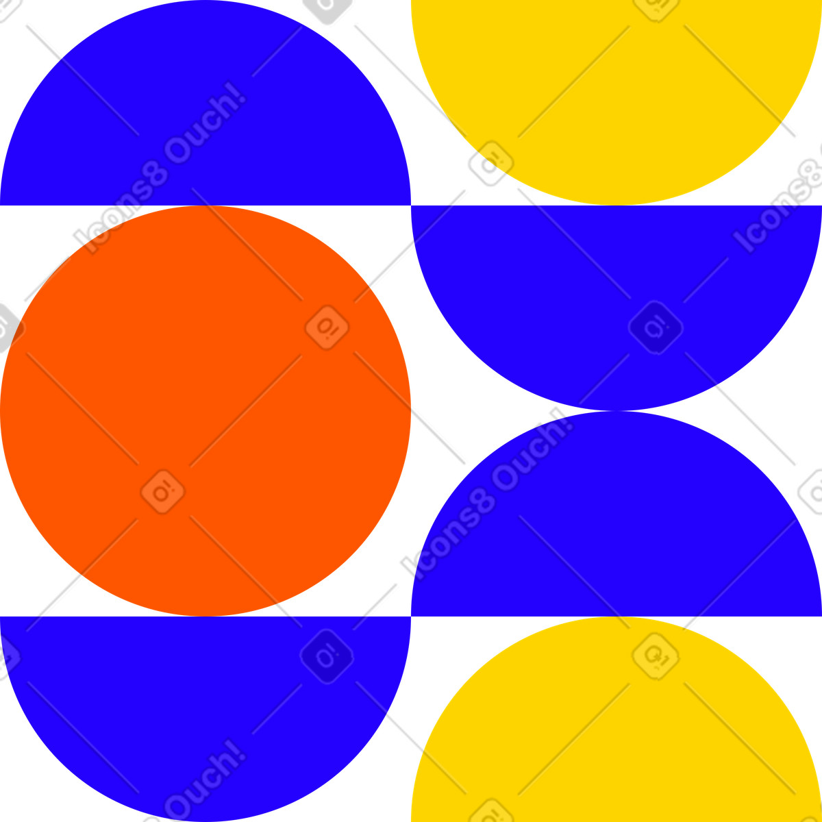 Kreis-, halbkreisformen-Illustration im Framework-Stil als Download in PNG, SVG