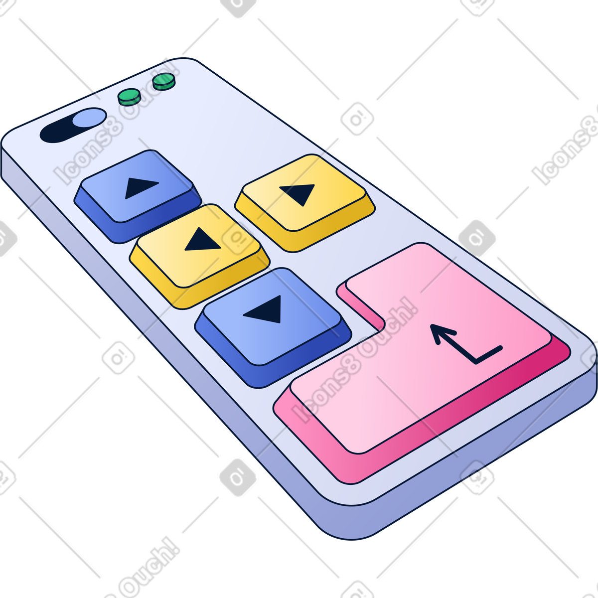 Small keyboard with colorful buttons illustration in Neat style download in PNG, SVG