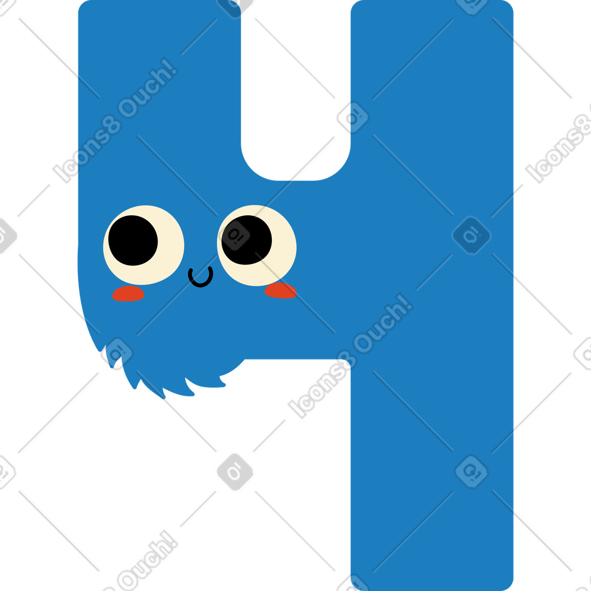 I quattro blu sono gioiosi illustrazione in stile Jelly scarica in PNG, SVG